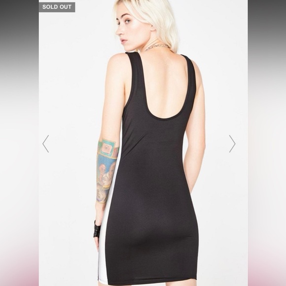 Nwot Dollskill black bodycon mini dress w/ reflective detail - Picture 5 of 7